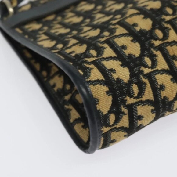 Christian Dior Trotter Canvas Shoulder Bag Navy Gold Auth 141703 - Picture 5 of 16